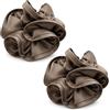 Specora Raso Scrunchie marrone tortora - Confezione da 2 elastici per capelli da donna - Delicato sui capelli & con raffinata lucentezza