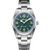 ADDIESDIVE - Orologio da polso da uomo da 36 mm, al quarzo VH, con movimento a seconda rapida, vetro K1 a bolle, luminoso, impermeabile fino a 100 m, minimalista, unisex, Verde, Vestito