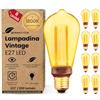 greenandco 8x Lampadina Vintage Edison LED | E27 ST64 | ambra | 4W 200lm | 1800K luce extra calda | 320° | 230V | nessun sfarfallio | non dimmerabile