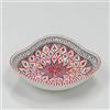Generico Insalatiera in Ceramica 30 cm Fatta a Mano, Portafrutta Artigianale Bianco e Rosso Design Carciofo, Ciotola da Tavola per Insalata e Frutta, Linea Arabesque