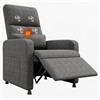 GarveeLife Poltrona Reclinabile Elettrica, Sedia Massaggiante 90°-165°, Poltrone Relax Elettriche con Riscaldamento, 4 Punti Massaggio, 2 Memorie Di Posizione, Poggiapiedi, Tasche Laterali,Portata 180kg, Grigio