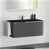 evineo ineo4 mobile La: 100 cm, 1 scomparto estraibile, lavabo integrato Slim nero opaco,, BE0836BM+BE0207AN+BL001197, ineo4 [Mobili da Bagno > Mobili con Lavabo Integrato]