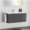 evineo ineo4 mobile La: 100 cm, 1 scomparto estraibile, lavabo integrato Slim bianco opaco,, BE0836WM+BE0207AN+BL001197, ineo4 [Mobili da Bagno > Mobili con Lavabo Integrato]