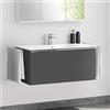 evineo ineo4 mobile La: 100 cm, 1 scomparto estraibile, lavabo integrato Slim bianco,, BE0836WH+BE0207AN+BL001197, ineo4 [Mobili da Bagno > Mobili con Lavabo Integrato]