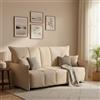 Talamo Italia Letto Alissa, Divano a 2 posti, 100% Made in Italy, Sofà Soggiorno con Apertura a Carrello, in Tessuto imbottito, con Braccioli Standard, Cm 150x90h85, Beige