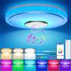 OGVDOE 48W Plafoniera LED Soffitto Dimmerabile Ø30CM Lampada da Soffitto RGB con Altoparlante Bluetooth Plafoniera LED RGB con Telecomando e Controllo APP per Bagno Soggiorno Camera da Letto