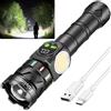 Fsiviim 7000 mAh Batteria, Torcia LED Potente Professionale, 1000000 Lumen Torcia Led Ricaricabile Potente, Torcia Ricaricabile, zoomabile, 9 modalità, Per Campeggio Trekking Emergenza