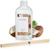 DIUFJAG 250ml - Noce di cocco,Profumatore per Ambienti,Coconut Reed Diffuser Refill con 6 Bastoncini,per Casa Bagno Appartamento