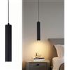 SXHZLY Lampada a Sospensione Cilindro GU10 5W Bianco Caldo, Comodino Camera da Letto, Moderna per Cucina Soggiorno Ristorante, Nero, 30cm, 1 Pezzo