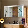 Simusi 60x100cm Specchio Bagno con Luce LED e Bluetooth， Specchio da Parete Antideflagrante con Luminosità Regolabile，3 Colori Luce, IP44 impermeabile, vetro temperato