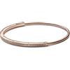 PANDORA Signature Bracciale rigido I-D con pavé placcato in oro rosa 14 carati con zirconi cubici trasparenti, 2