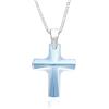 Kristallwerk Collana a croce con ciondolo Swarovski Elements, in argento sterling 925, con croce per donne e ragazze, Argento sterling, Strass, 686020001BLABKS42MFN