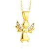 fish Collana In Oro Con Pendente Angelo Protettore 333 Oro Con Zirconi Luce