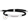 Uloveido Braccialetto Cristiano con Citazione Biblica per Donne e Ragazze, Regalo di Incoraggiamento, Bracciale Nero in Corda Acciaio Inox con Incisione, Adjustable, Acciaio inossidabile, Nessuna