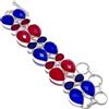 "Fatto a mano" Bracciale in argento sterling 925 con pietre preziose di giada rossa simulate...