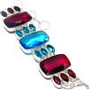 "Fatto a mano" Bracciale in argento sterling 925 fatto a mano granato rosso, pietra preziosa...