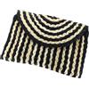 Maison Scotch Borsa Donna OS Marrone Nero A Strisce Paglia Intrecciata Clutch