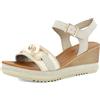 inblu Sandali Donna Zeppa con Cinturino Regolabile e Fascia con Catena, Plantare in Ecopelle Imbottito, Zeppa 6,5cm