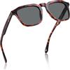 Carfia Retro Polarizzati Occhiali da Sole Uomo UV400 Protezione Acetato Quadrato Telaio per la Guida all'Aperto CA5352