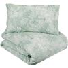 Fazzini Parure copripiumino (senza il lenzuolo di sotto) per letto da una piazza e mezza in Puro Percalle di cotone art. Kimono (Gray Green 233)
