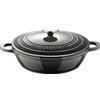 BERGNER Excalibur grigio - pentola bassa con coperchio da 24 cm - alluminio fuso - copertura della crema interna - colore grigio esterno - punto di induzione - pentola in acciaio inossidabile