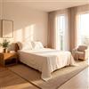 Redssen Lenzuolo per letto matrimoniale, bianco, 400 fili, in cotone a fibra lunga, king size 230 x 260 cm, lenzuolo superiore in morbido rasatello