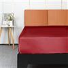Lirex Lenzuola con Angoli in Raso, Letto Singolo 90x200cm, per Materassi Alti Fino a 35 cm, Lussuoso e Setoso Biancheria da Letto in Poliestere Morbido, Vino Rosso