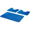 Comart - Set Tappeti Bagno Tahiti - 3 Pezzi Assorbenti Antiscivolo Azzurro