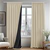 Deconovo Tende Oscuranti Totali per Interni, 2 Pannelli, 140x220 cm | Termiche Isolanti con Fettuccia, Moderne ed Elegante, per Camera e Soggiorno, Certificato OEKO-TEX, Beige Chiaro