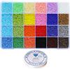 Bala&Fillic Perline di vetro misura 10/0 Circa 13200 pezzi in scatola 24 perline multicolore assortite per la creazione di gioielli (circa 550 pezzi/colore, 24 colori)