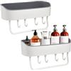 KYYGKY 2 x organizer per doccia, organizer per bagno, mensola da bagno, porta gel doccia, con ganci