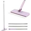 Leseogye Mocio con sistema di bloccaggio a pressione, con 5 rivestimenti per mocio, mini mocio con cambio automatico del panno, pratico mocio pigro, set Zero Touch Mini Mop, rosa
