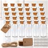 Cieex 30 mini bottiglie di vetro con tappo in sughero, 10 ml provetta con tappo in sughero, piccole bottiglie di vetro da riempire per matrimoni, feste, piccoli oggetti fai da te, regali