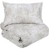Fazzini Parure copripiumino (senza il lenzuolo di sotto) per letto da una piazza e mezza in Puro Percalle di cotone art. Kimono (Grigio 0)