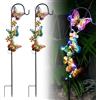 BORDEAG 2 lampade solari per esterni da giardino, farfalle solari per esterni, lampada solare da giardino, luci solari a farfalla, per esterni, impermeabili, per giardino, terrazza, sentieri prati