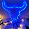 HFHungkeong Insegna al neon a forma di mucca Led, simpatica insegna luminosa a forma di cowboy occidentale per parete, camera da letto, dormitorio, bar, bancone, feste, decorazione indiana, luci