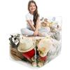 shaojian Poltrona a sacco per bambini, impermeabile, trasparente, morbida, senza imbottitura, 110 l, in PVC, capacità, organizer per giocattoli di peluche, vecchi vestiti e cuscini
