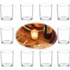 RUIBIFU RIUBIFU - Set di 10 portacandele in vetro (diametro 4,5 cm x altezza 6 cm), portacandele in vetro trasparente