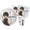 Ciao Kit Party Tavola Harry Potter in carta FSC compostabile per 8 persone (50 pezzi: 8 piatti Ø23cm, 12 bicchieri, 30 tovaglioli)