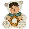 THUN - Soprammobile Bimba con Vestito da Orso Polare e Stella - Accessori per la Casa da Collezionare - Linea Un Pensiero Felice - Formato Grande - Ceramica - 8,4 x 7 x 9 h cm