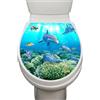 HCHES SPZ-WC055 - Adesivo per WC in PVC, impermeabile, per il bagno, motivo: animali e fiori, forma ovale, dimensioni: 35 x 40 cm
