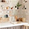 Alwayspon Piastrelle adesive da parete in vinile rosa, 25 pezzi, 15 cm, autoadesive, impermeabili, paraspruzzi per cucina e bagno