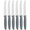Tramontina Set di Coltelli Dentati da Carne con Punta Arrotondata Colore Grigio Plenus 6 pezzi