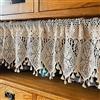 A.Monamour Tenda Corta per Finestra Piccola Beige Cotone Uncinetto Maglia Cava Motivo Floreale Boho Chic Tendina Tenda da Cucina Bistrot Tenda a Vetro Tenda a Pannello Tenda Porta Armadio Lavandino