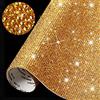 IRIVER BLANK 12000 adesivi con strass da 2 mm, in foglie, autoadesivi per riparare il calore, con effetto glitterato, perfetti per la decorazione di auto e fai da te (oro)