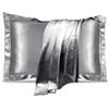 Michear Federa in seta di gelso naturale, per la salute dei capelli e della pelle, dimensioni standard, 48 x 74 cm, morbida, liscia, rinfrescante, in seta di alta qualità, per dormire (argento)