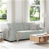 Gecheer Divano a 3 Posti, Comodo con Braccioli Larghi, Imbottito in Velluto 100% Poliestere su Struttura in Legno e Metallo, 220x78x84 cm, Grigio Chiaro for Soggiorno, Ufficio e Camera degli Ospiti