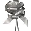 BOLIS 30 COCCARDE AUTOTIRANTI 3,0 CM MATRIMONIO AUTO CASA NOZZE BATTESIMO LAUREA COMUNIONE FIOCCO DIAM. 10 CM SVELTO STRIP (ARGENTO)