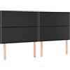 vidaXL Testiera a LED Nera 200x5x118/128cm in Similpelle