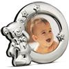 Ten Varotto & Co. Portafoto Orsetto per Bambino Bambina in Metallo Placcato Argento 12x10x2h cm Misura Interna Foto 7,5 cm cod.EL32144